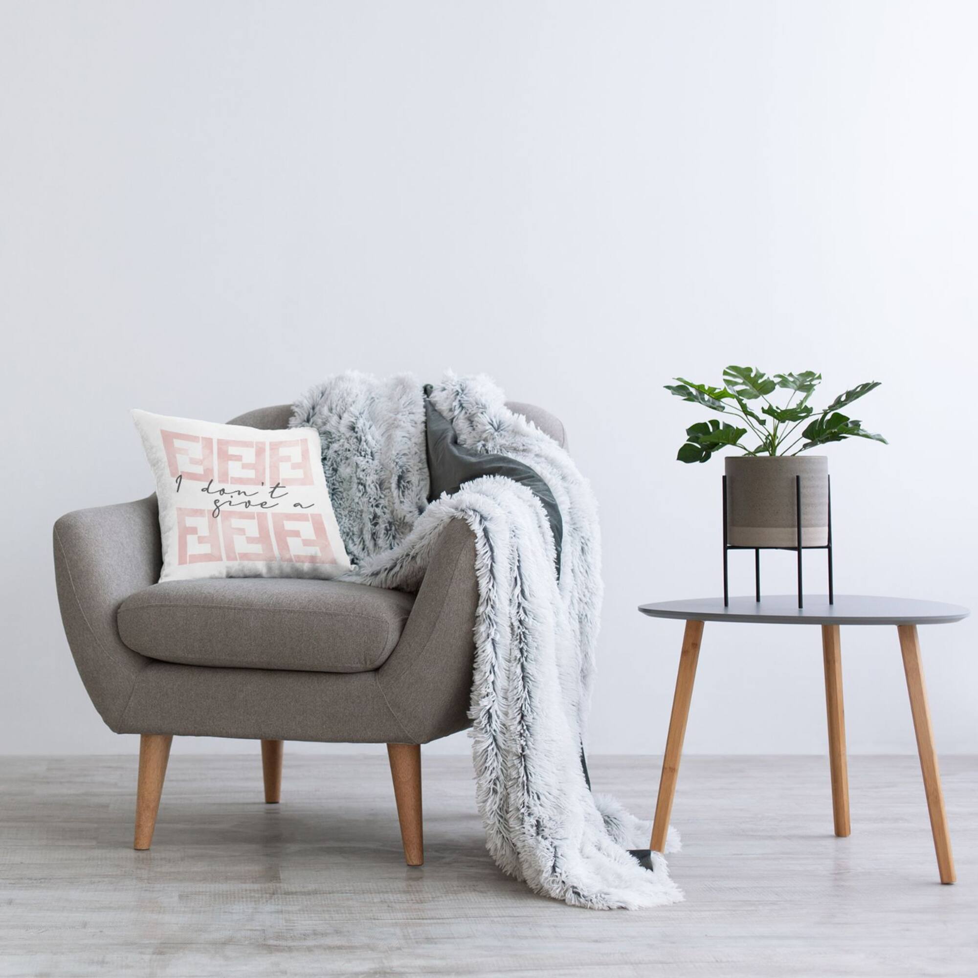 Stupell Industries Don't Give A Upscale Fashion Brand Glam Quote Throw Pillow, 18" x 18"